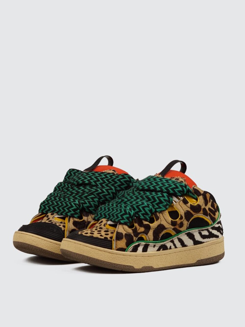 Lanvin Curb Leopard Zebra Pony Hair Sneakers EU 38
